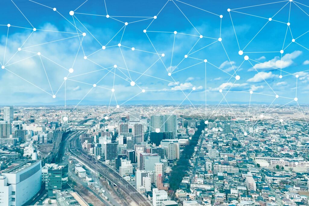 デジタルで繋がる都会の景色
