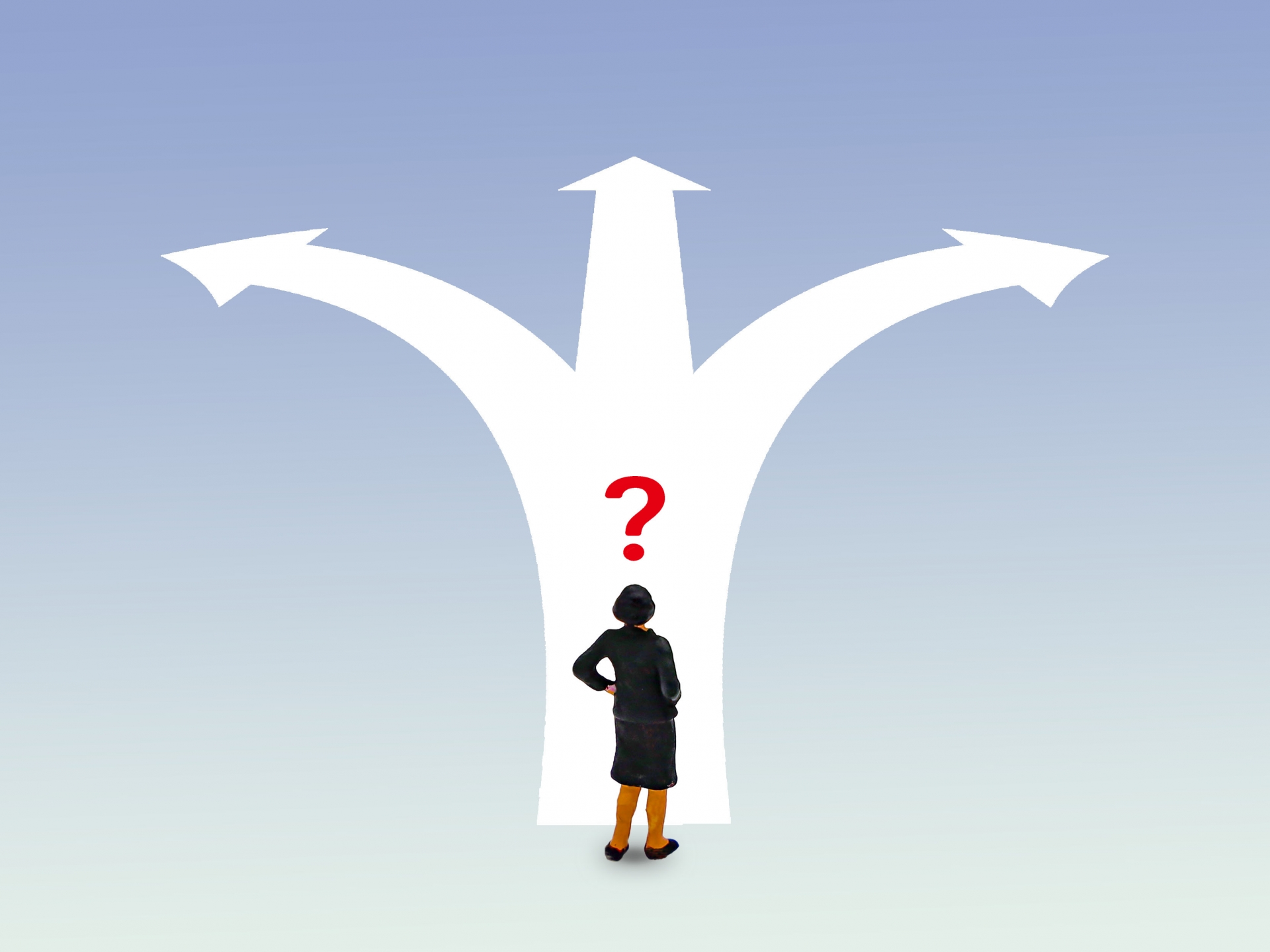 3つに道が別れているイラスト